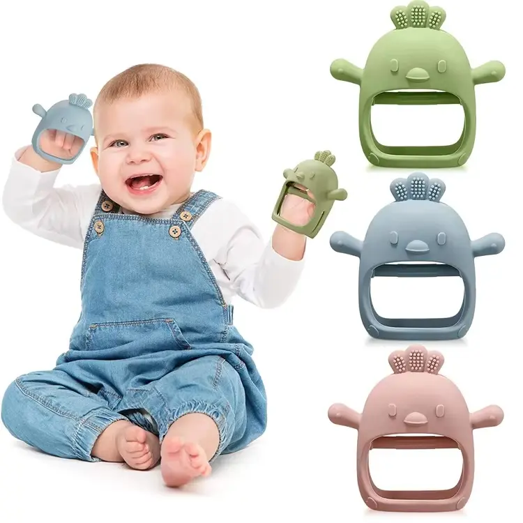 3-Pack BPA-Free Rubber Teethers for Babies 3-6 Months, Easy-to-Grasp Shapes with Soft Texture, Safe for Teething, Sensory Exploration & Itching Relief