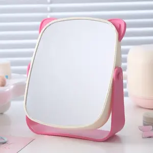 Cat Ear Storage Makeup Mirror, Integrated Desktop Cosmetic Mirror Box, Girls Dormitory Desk Vanity Mirror, Princess Mirror