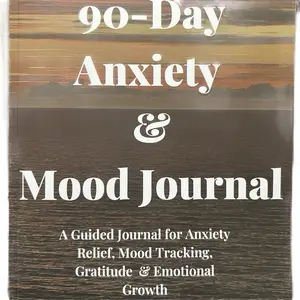 90 Day Anxiety Journal | Mood Tracker | Self Care Journal for Stress Relief
