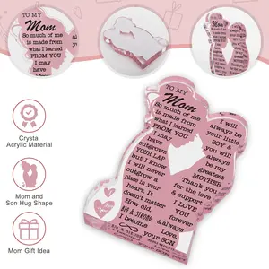 Mom Gifts from Son Christmas Gift for Mom, Mom Birthday Ideas Gift Cool Mother's Day Gifts from Son Best Mom Ever Gifts New Mom Single Mom Christmas 2024 Acrylic Plaque Sign 5x3in