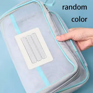 2pcs Zipper Pouch Set - Thickened Random Color File Bag, Office Data File Bag Student, School Colors, Stationery,Ideal for School, Office & Travel, Perfect for Organizing Notes, Documents & Stationery, School Supplies, School Stationery Storage