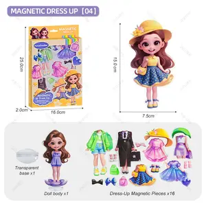 Magnetic Stickers Dress Up Toy for Toddler Girls, No Mess DIY Fashion Design Activity, Creative Imagination Building Educational Playset, Ideal Classroom Reward & Holiday Gift for Preschool Kids