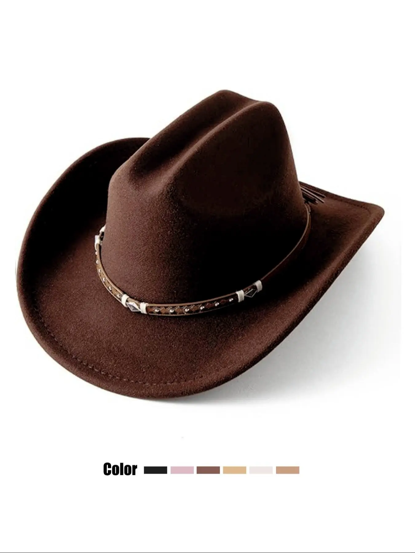 Classic Western Cowboy Felt Hat Unisex Fit Fashion Vintage 