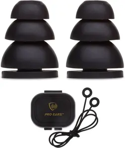 Audiomorphic Earplugs, Shooting tection, Noise Canceling Earbuds, Hearing tection, Carrying Case Included, Black (Large)