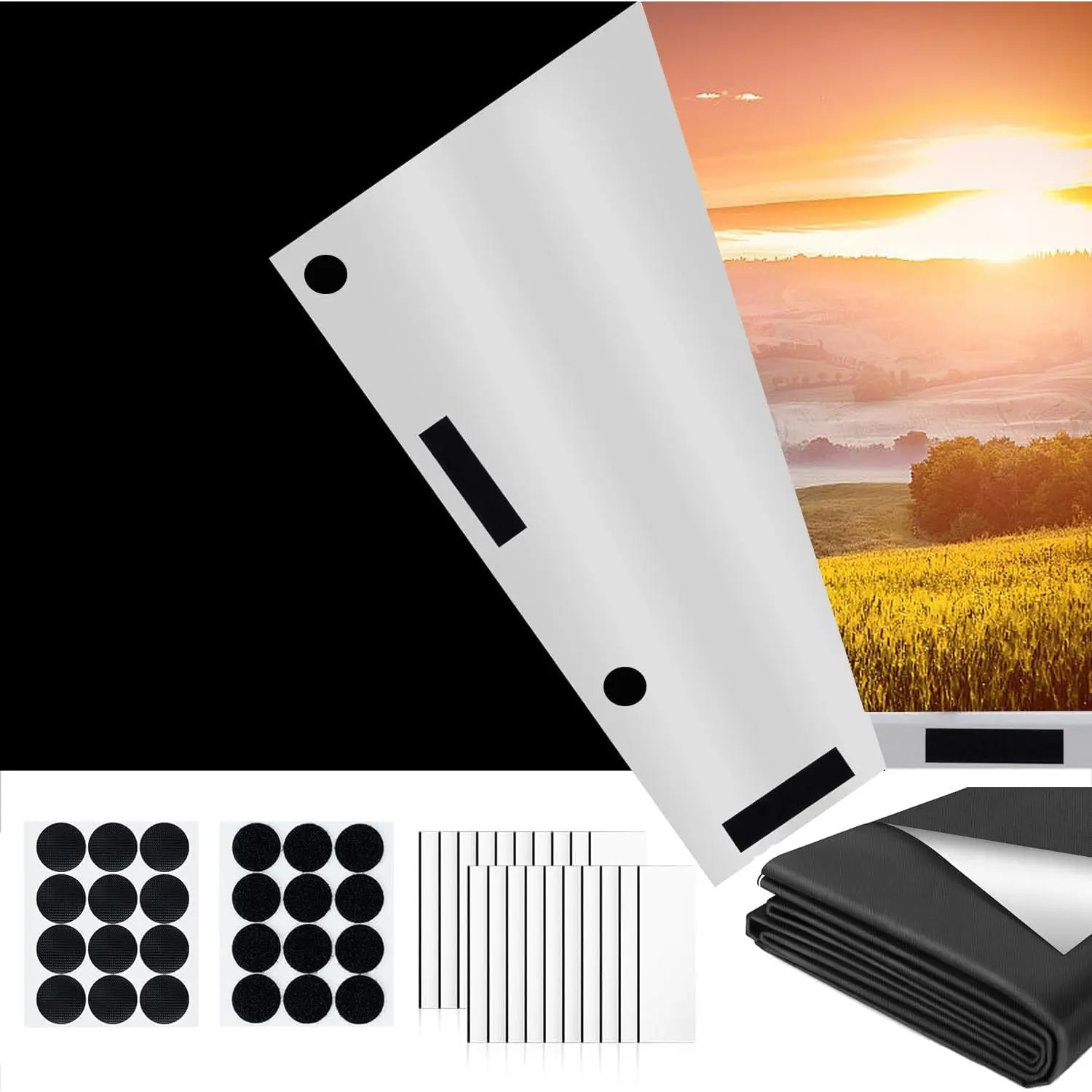 Blackout Blinds Shade for Bedroom 118" x 57" Portable DIY Blackout Curtains, Black Out Shade for Indoor Windows No Drill for  Room