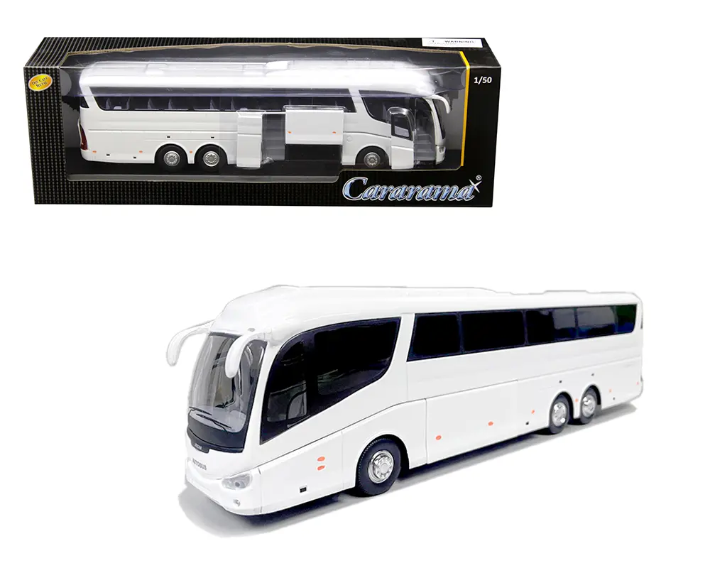 Cararama 1:50 Super Coach Autobus White Diecast Model Car Bus
