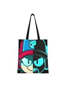 1 piece Larry And Lawrie Brawl Stars Glitch Art Canvas Tote Bag Canvas Tote Bag Fashionable Shopping Bag Perfect for Shopping Grocery Travel Outdoor Heavy Duty Women S Shoulder Handbag