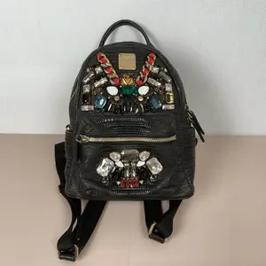 Pre-owned MCM calfskin Backpacks Stark Crown Jewel Backpack qiqia9736