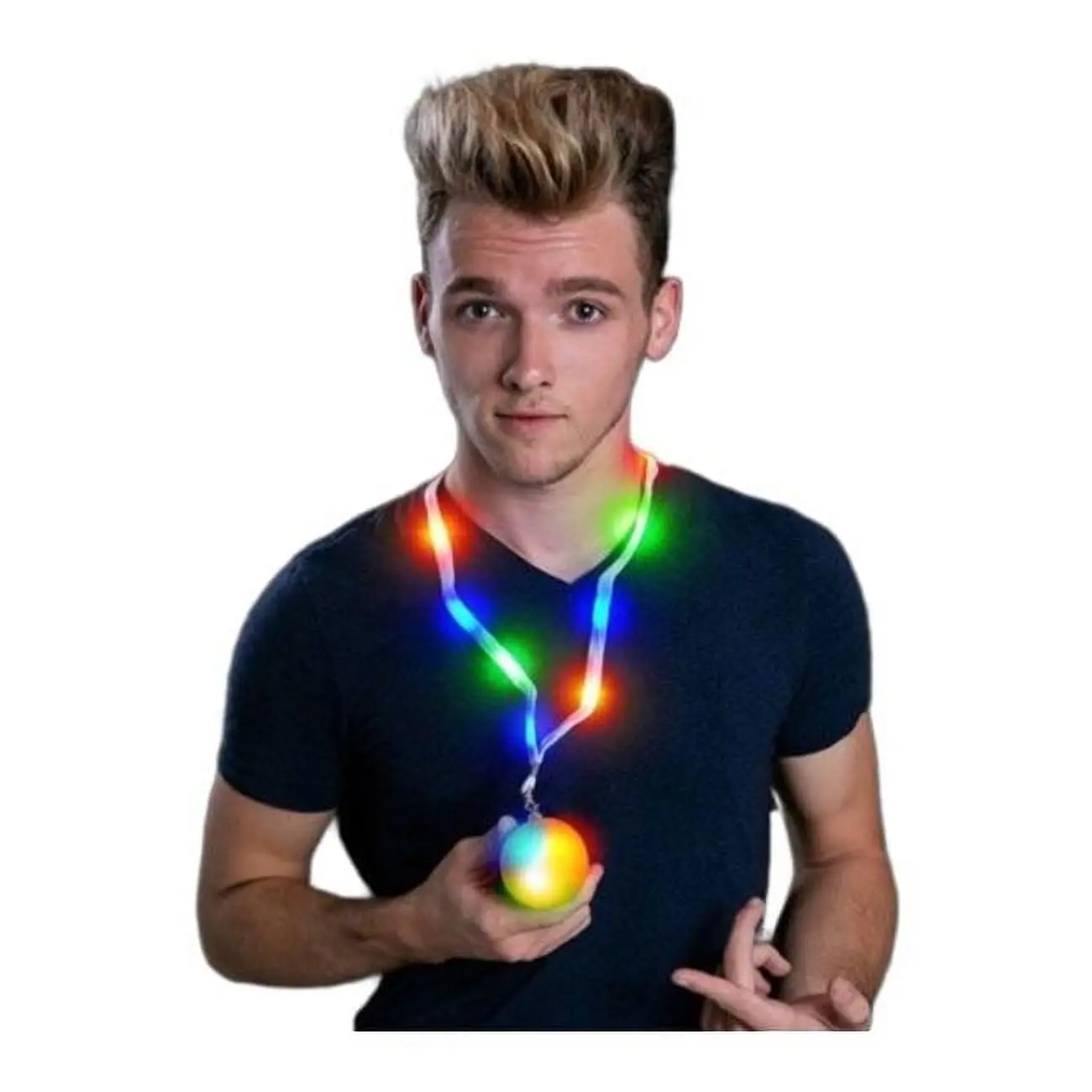 212 MAIN Light-Up Lanyard - Lightweight Unisex Multi-Color Necklace with Flashing Pendant, Replaceable AG13 Battery, Multiple Modes, Long-Lasting, Festive & Party Supplies, Party Bag Gift, Bright And Vivid