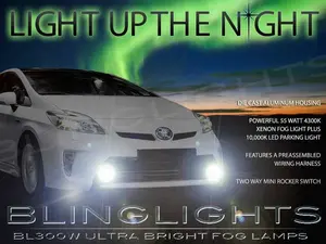 Fog Lamp Driving Light Kit for 2012-2013-2014 Toyota Prius, Xenon Halogen Car Fog Lights