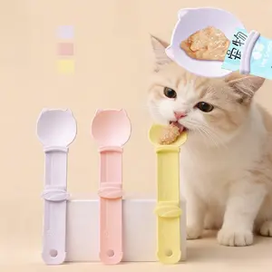 Cat Strip Squeeze Spoons Strip Feeder Wet Treats Dispense Spoon Candy Color Pet Food Spoons for Cats Liquid Snack and Wet Food Feeding Scoop