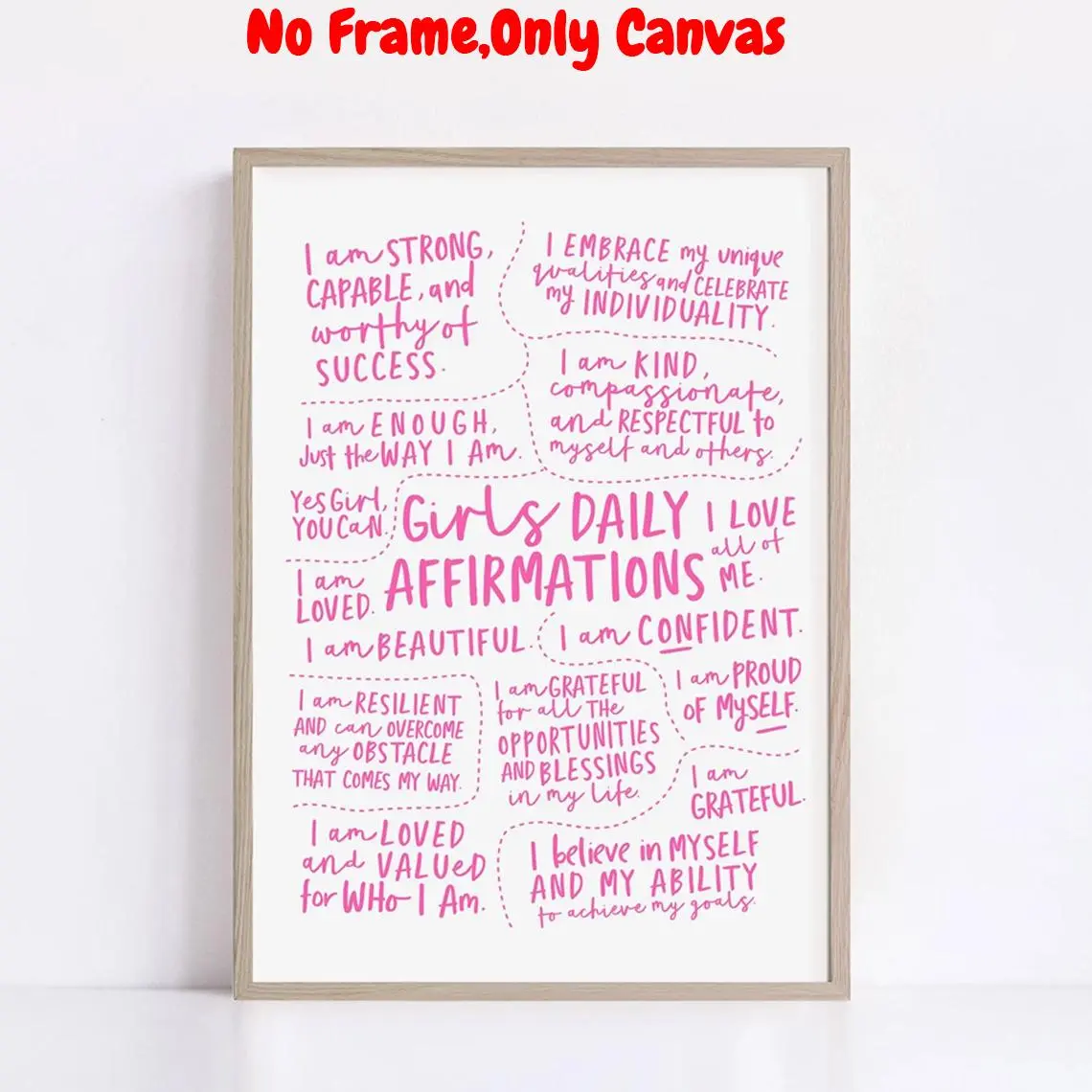 Daily Affirmations Wall Art, Motivational Wall Art, Canvas Wall Decor, Wall Art Decoration, Wall Art for Home Living Room Bedroom, Home Decor, Poster, Print, Artwork For Walls