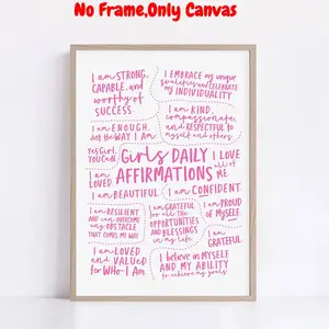 Daily Affirmations Wall Art, Motivational Wall Art, Canvas Wall Decor, Wall Art Decoration, Wall Art for Home Living Room Bedroom, Home Decor, Poster, Print