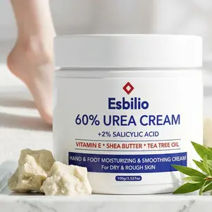 60% Urea Cream With Salicylic Acid, Shea, Tea Tree, Moisturizing Foot & Hand Cream for Rough, Bumpy & Dry Cracked Skin on Heels, Knees & Elbows, Nourishes & Smooths Rough Skin, Non-Greasy Body Care for Men & Women, 100g