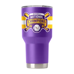 LSU 2025 National Champions Portable 30oz Vacuum Flask Tumbler, Kitchenware Drinkware for On-the-Go Use