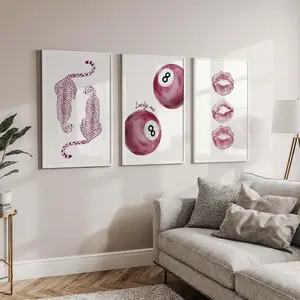 Pink Wall Art Print Set of 3, Trendy Posters, Digital Wall Art, Girly Dorm Room Decor, Printable Wall Art, College Apartment Aesthetic
