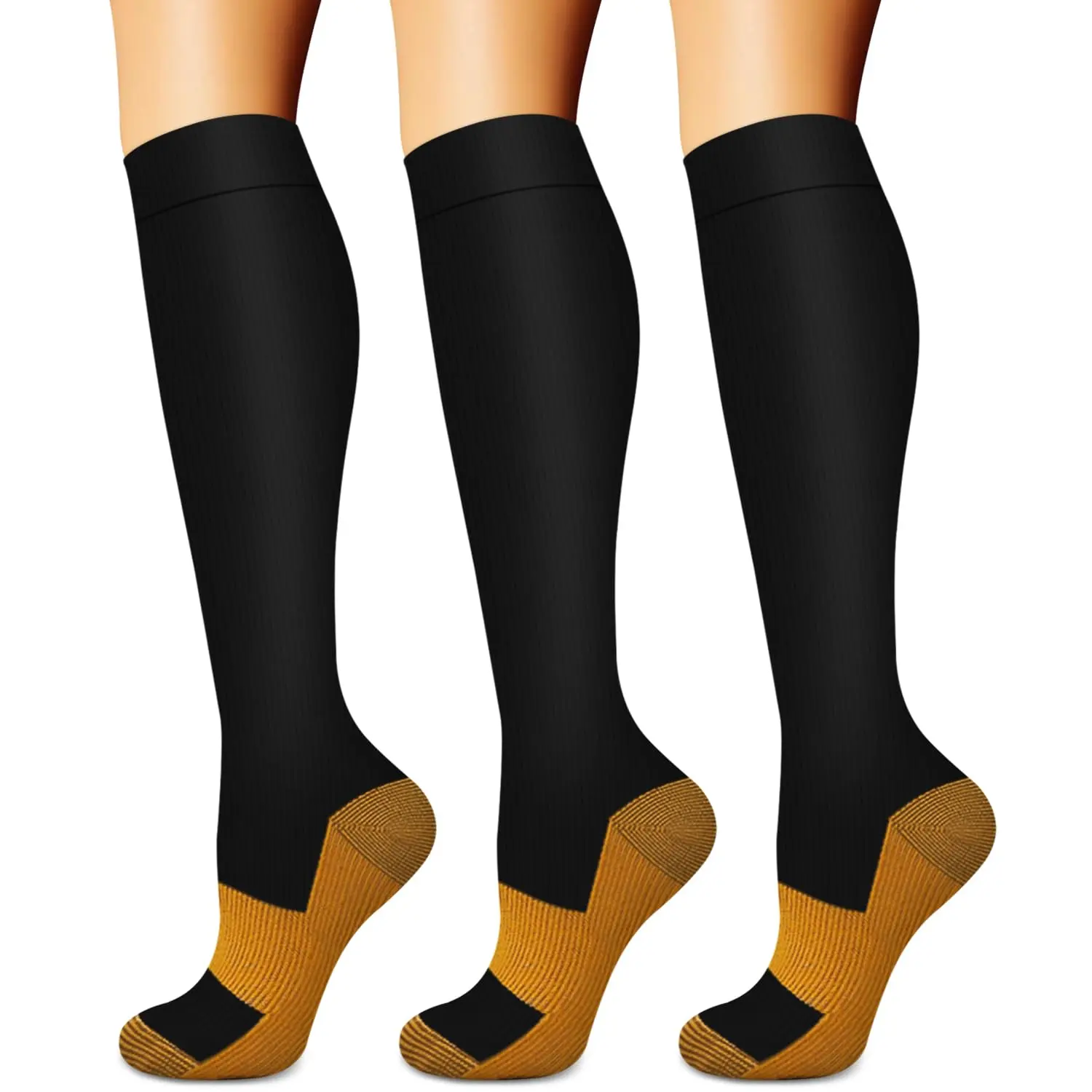 12 Copper Black 3 Pairs