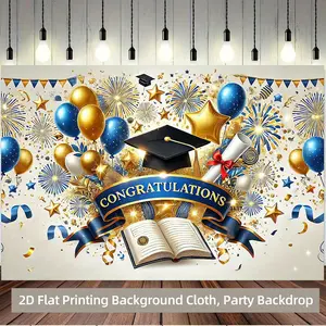 Graduation & Grad Celebration Backdrop – Classic Festive Tapestry, Wall Hanging, Photography Background, Polyester HD Print, Living Room, Bedroom, Outdoor, Party Decor