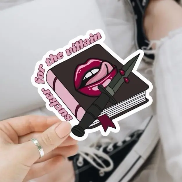Sucker for the Villain Vinyl Stickers - Glossy or Glitter Finish, Waterproof - Scrapbooking, DIY Craft Supplies, Vinyl Sticker
