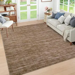 Round Rug Washable Rug for Living Room, Solid Textured Non-Slip No-Shedding Circle Rug, Easy to Clean, Modern Round Indoor Carpet for Kids' Room Nursery Playroom Bedroom