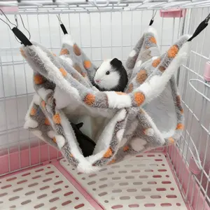 Comfortable Hammock Bed for Small Pets, Soft Polyester Fiber Sleep Bag for Mice Hamsters Squirrels, Plush Cage Accessories, Durable Design, Hamster Cage Habitat