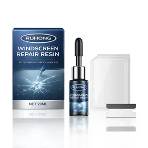 Car Windshield Crack Repair Kit Nano Glass Repair Fluid Crystal Clear Finish DIY Quick Glass Repair Liquid Long-Lasting Windshield Crack Adhesive for All Crack Types