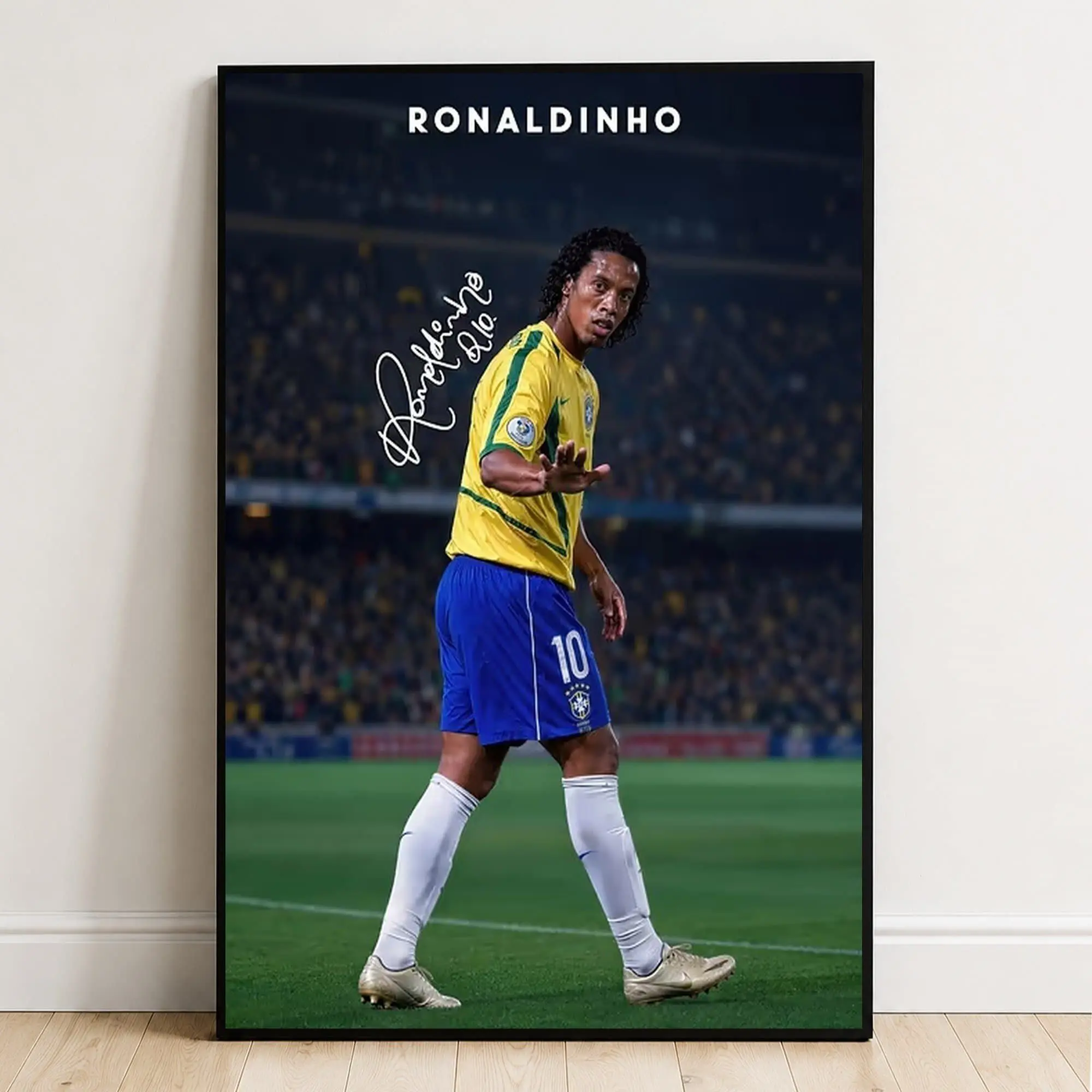 Ronaldinho Poster, Football Poster, Wall Art, Home Decor ( Unframed - Print Only )