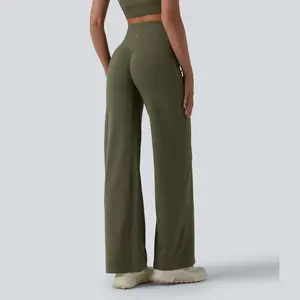 【Creator’s Pick】Halara SoftlyZero High Waisted Tummy Control Straight Leg Ruched Yoga Pants-UPF50+