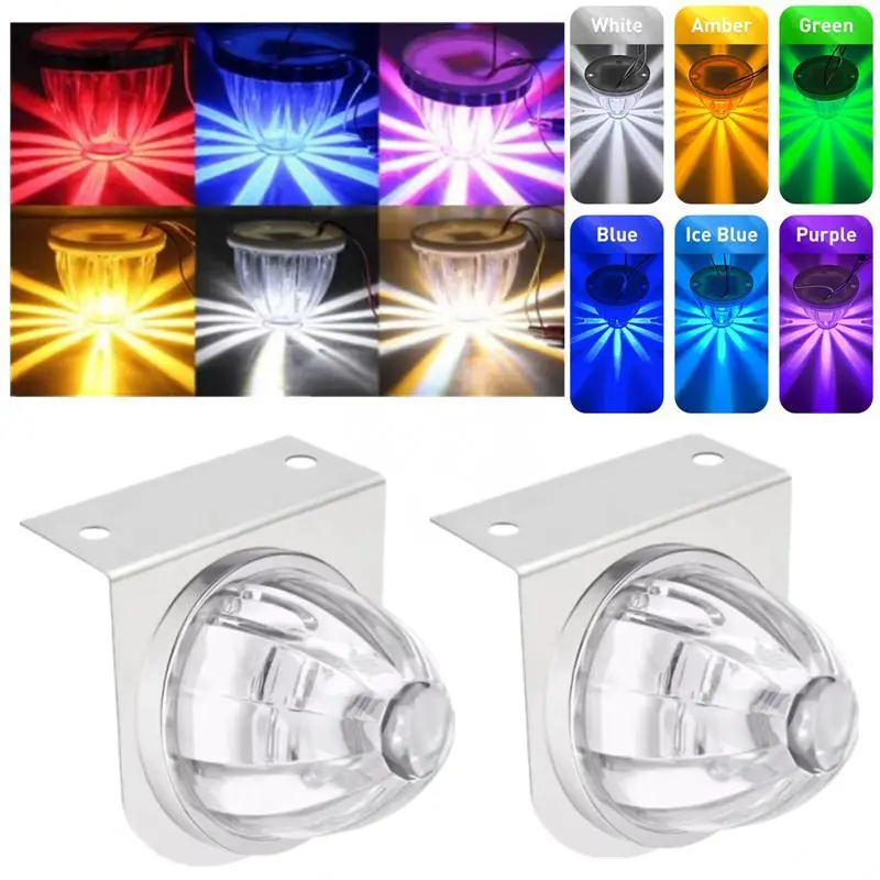 2PCS Big Watermelon Lamp Car Side Marker Light Trailer Turn Signal Strobe Warning Light for Caravan Bus Van Lorry LED Lamp