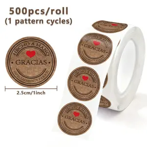 500 Sheets Thank You Stickers, Handmade Order Seals, Party Gift Tags, Cake Labels, Wedding Birthday Decorations, 1 Inch Adhesive Paper