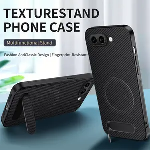 For Google Pixel 10A 9A 7 Pro 6A Case with Magnetic and Adjustable Kickstand, Compatible with MagSafe, Shockproof Bumper leather Case Slim Protective Cover