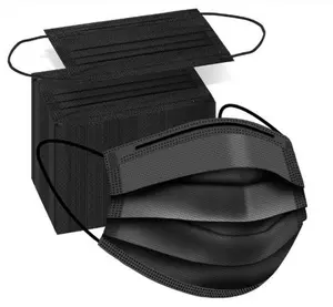 100 PCS Disposable Face Masks, Black Disposable Masks, 3 Ply Protection Face Masks
