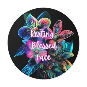 Resting Blessed Face. Round Vinyl Sticker. Christian Verse Stickers. Bible Verses. Christian Gifts. Baptism Gifts.