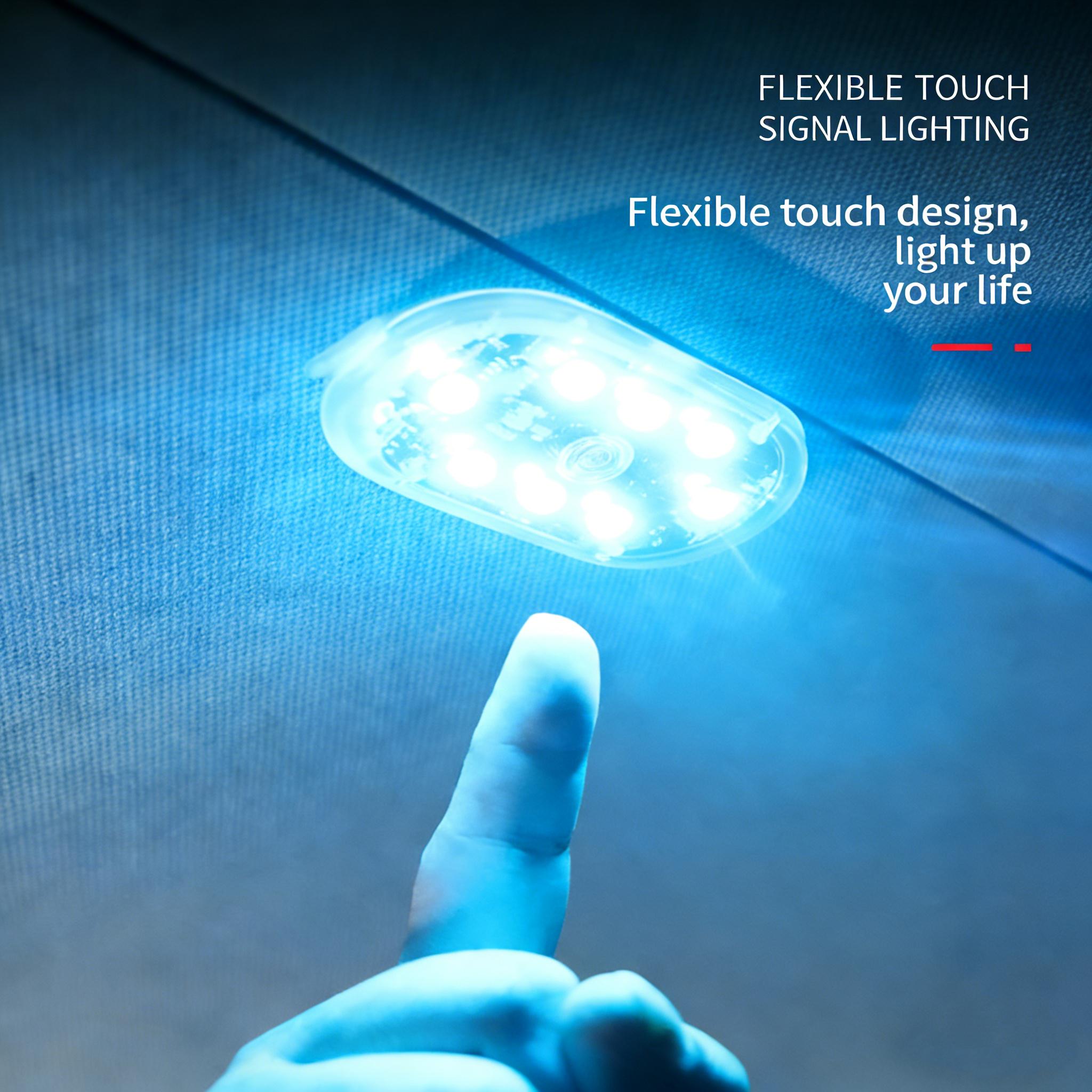 2Pcs RGB Led Car Light with Remote, USB Rechargeable 8Colors Wireless Motorcycle Flash Light Warning Lights for Bike Car Multifunctional, Waterproof Car Interior Decoration Light - Car Lighting Accessories