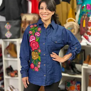 Camisa $35 - Hand Embroidery blouse made in Mexico color style uniqueness artesanalmente - blusa $35