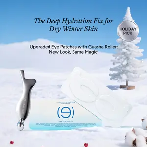 Upgraded In My Eyes (bye-bye dark circles) Glass Skin Eye Set with Updated Ever-Hydrating Eye Patches & Mermaid Tail Gua Sha Roller for Dark Circles, Puffiness, Fine Lines, & Hydrating Skin Care