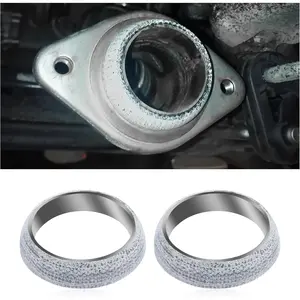 2PCS ID 60mm Car Exhaust Flange Gaskets,Sealed Exhaust Manifold Gasket for Manifold and Piping Connections,Universal Replacement Exhaust Donut Gasket for Noise Reduction (60mm)