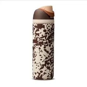 Owala "Cowgirl Core" 32oz FreeSip Insulated Stainless Steel Water Bottle, Brown Cow Animal Print, Kitchenware Drinkware Birthday Gift for Her