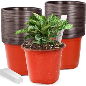 Pot/Pots 100 count 4" Plastic Small  Pots Flower Pots Seed Starting Pots for  Indoor Outdoor Seedling pots (with 100  Labels)