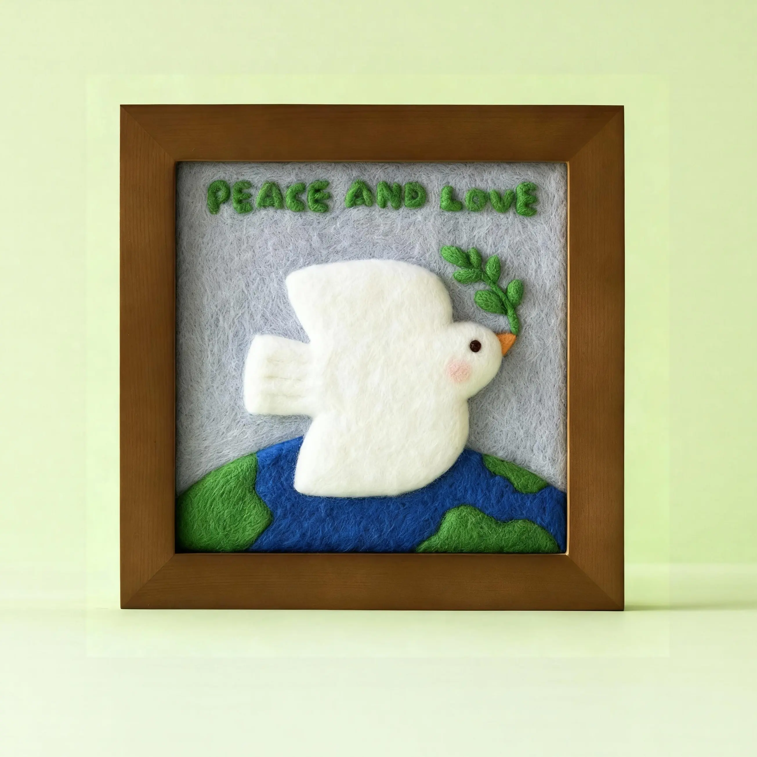 Peace Dove – Framed Wool Art DIY Felting Kit with Needles, Felting Base & Tutorial