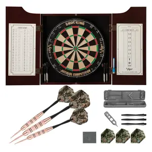 Viper 40-9000 Hudson All-in-One Dart Center & Realtree Camouflage Steel Tip Darts, Mahogany