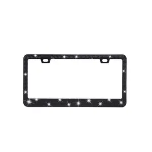 Water Drill Car License Plate Frame, Perfect Gift, Durable Stainless Steel Cover, Fashionable Car Exterior Decoration, Car Accessories