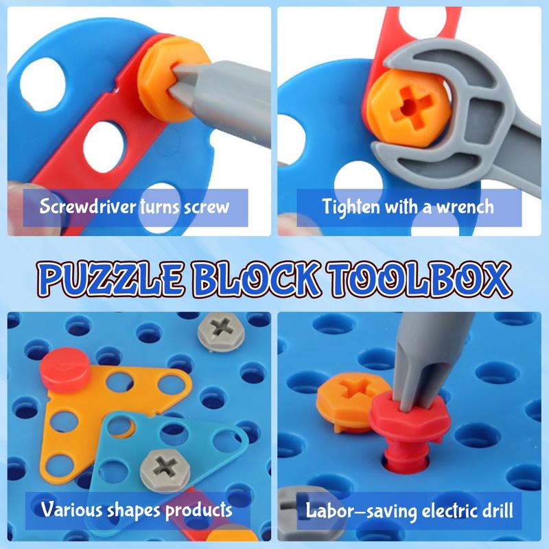 Kids Tool Set, 351 PCS Tool Kit w/ Electric Drill, STEM Montessori Educational Toys,Design and Drill Toy for Boys, Electric Drill with Toolbox, Creative Engineering Building Toy, Boys Birthdaty for Age 6-12