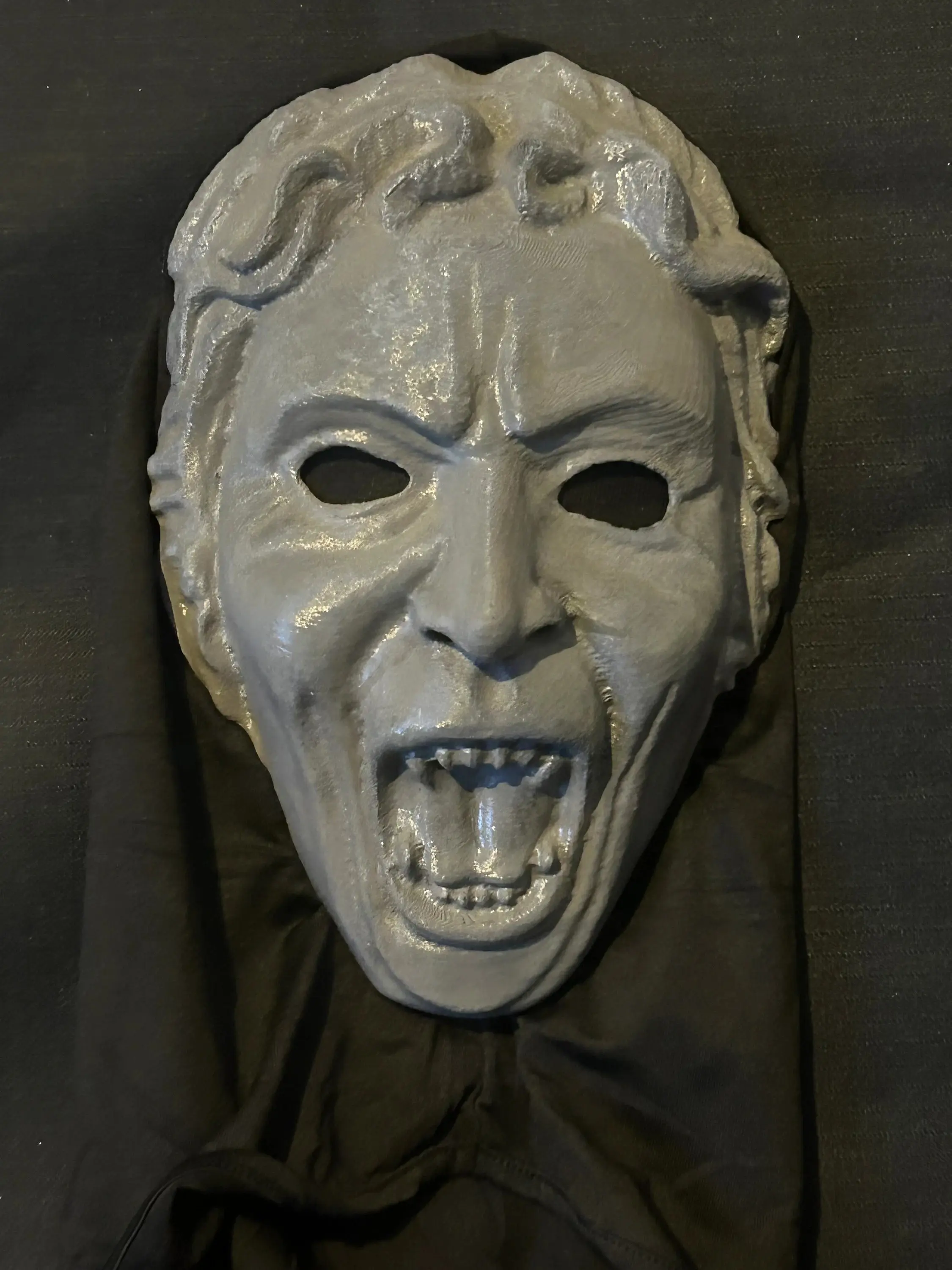 WEEPING ANGEL MASK - HOODED MASK- HAND PAINTED