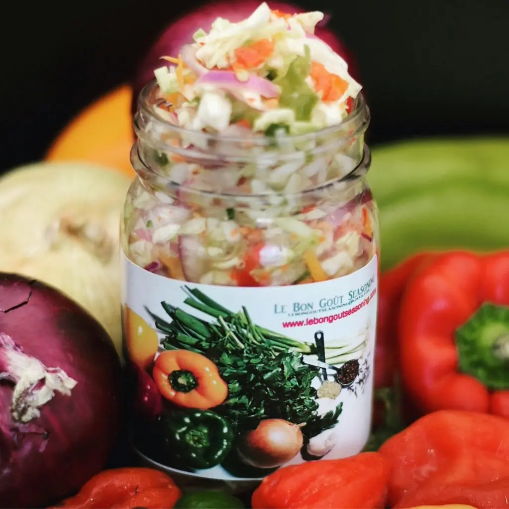 Le Bon Gout Seasoning Organic Haitian Pikliz Spicy Pickled Vegetable Condiment Low Sodium Gluten Free Vegan Friendly Caribbean Flavor Healthy Spice