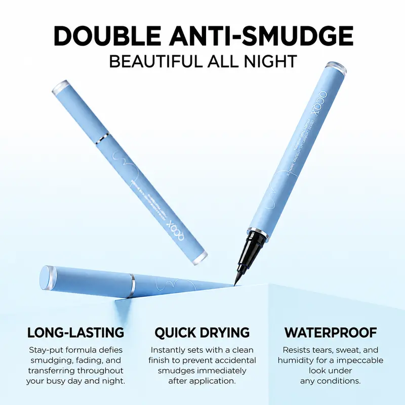 【QCQX】Long-lasting eyeliner -lightweight, waterproof,vegan,cruelty-free,24-hour smooth application,ultra-creamy andsilky smooth texture.-A