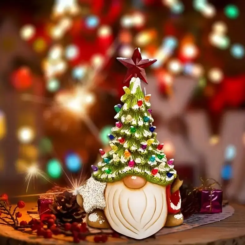 Resin Dwarf Christmas Tree Statue, Creative Miniature Tabletop Decoration, Latest Christmas Decoration Craft, Perfect Holiday Gift Idea