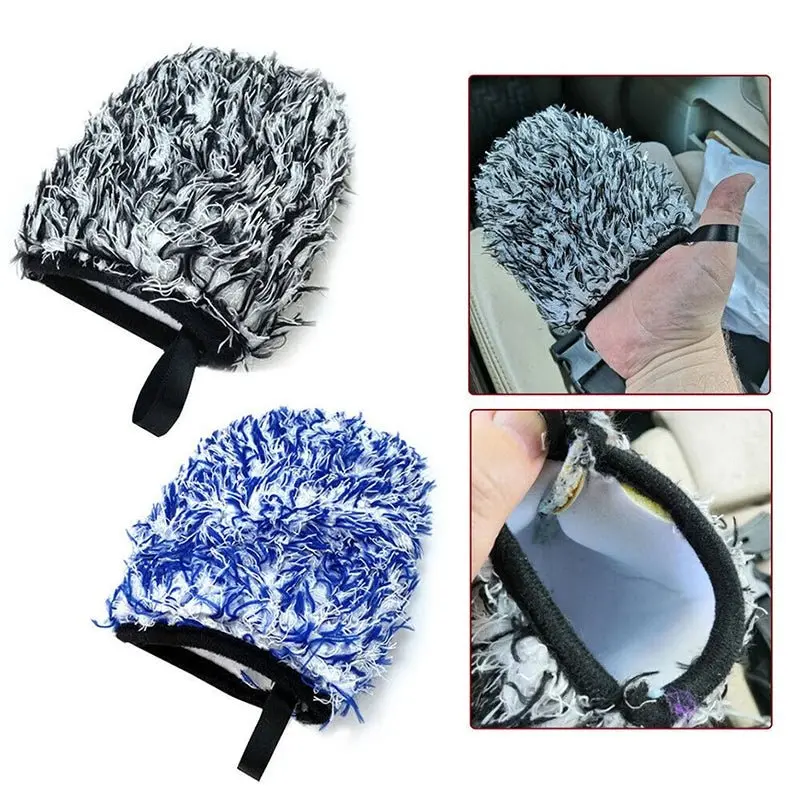 Mini Mitt Car Wash Glove - Super Soft Brushed Microfiber Material, Scratch-Free Microfiber, for Car Detailing, Interior Detailing Products, Automotive Detailing Products, Car Care Tools