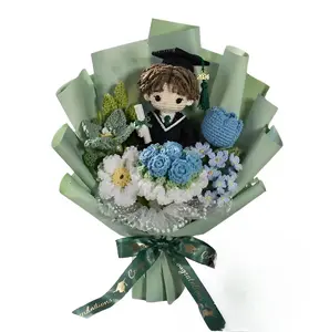 Handmade Crochet Graduation Bouquet 2026 | Custom Graduate Doll Flower Gift | Personalized Forever Keepsake for Daughter, Best Friend, Sister | Cute Class of 2026 Graduation Gift