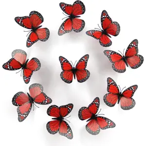 Monarch Butterfly Stickers Home Decorations 4.72" Orange Butterfly Party Decorations Craft & Murals Premium Wall Decals  Living Room Craft Home Wedding Party Decor(10 Pcs)